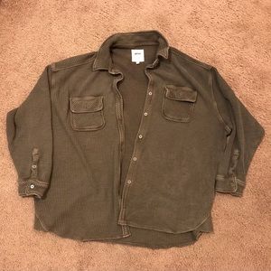 Lumberjane button up dark olive- M